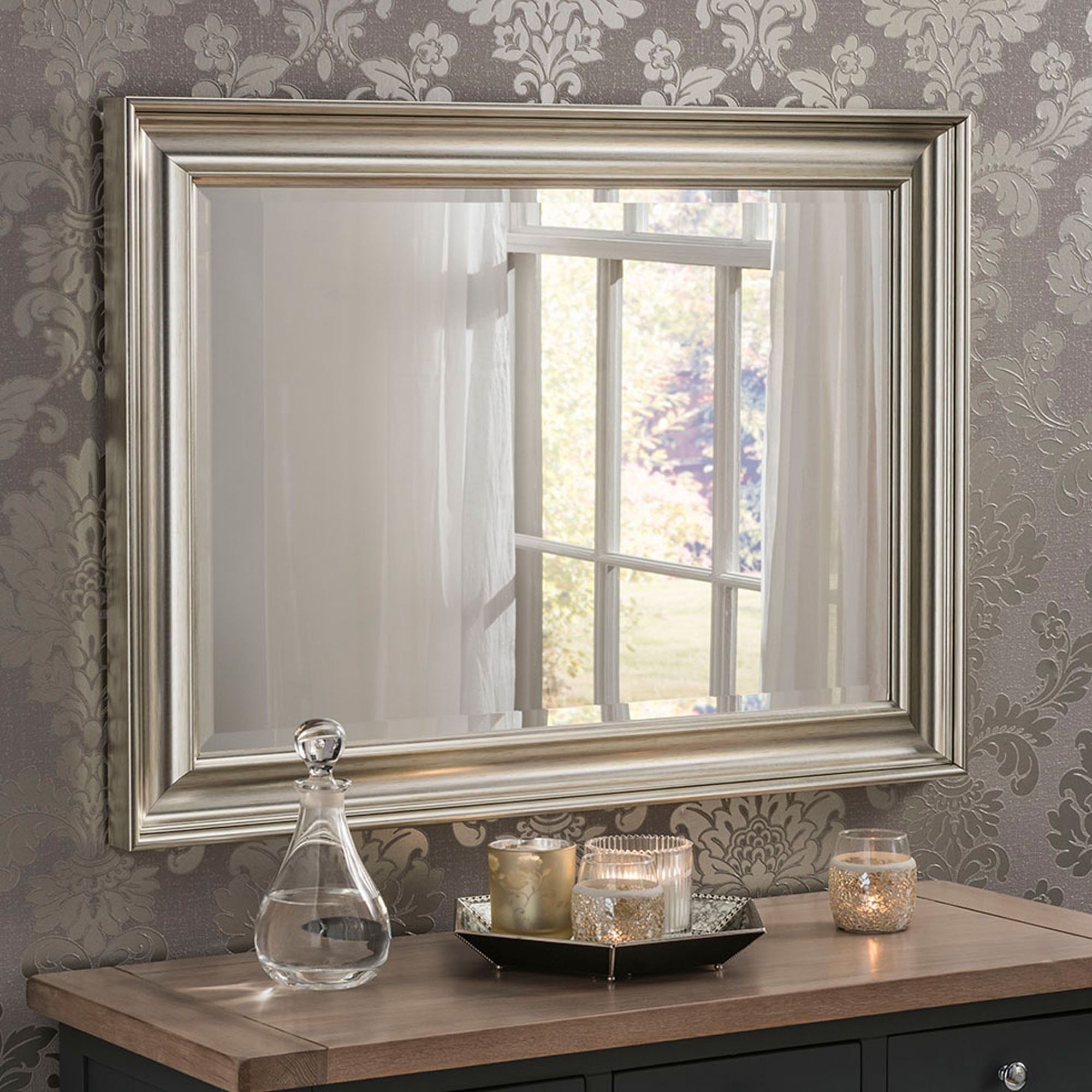 Decorative Rectangular Silver Wall Mirror | Decorative Mirrors In Wall Mirrors (View 3 of 15)