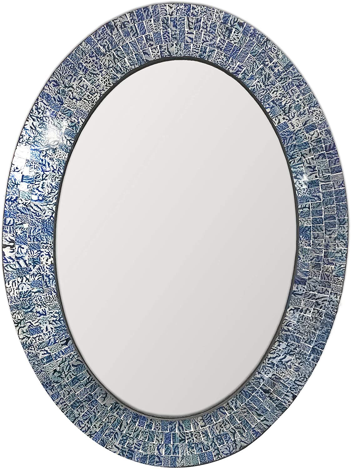Decorshore Traditional Decorative Mosaic Mirror – 32x24 In Oval Shape Pertaining To Bracelet Traditional Accent Mirrors (View 13 of 15)