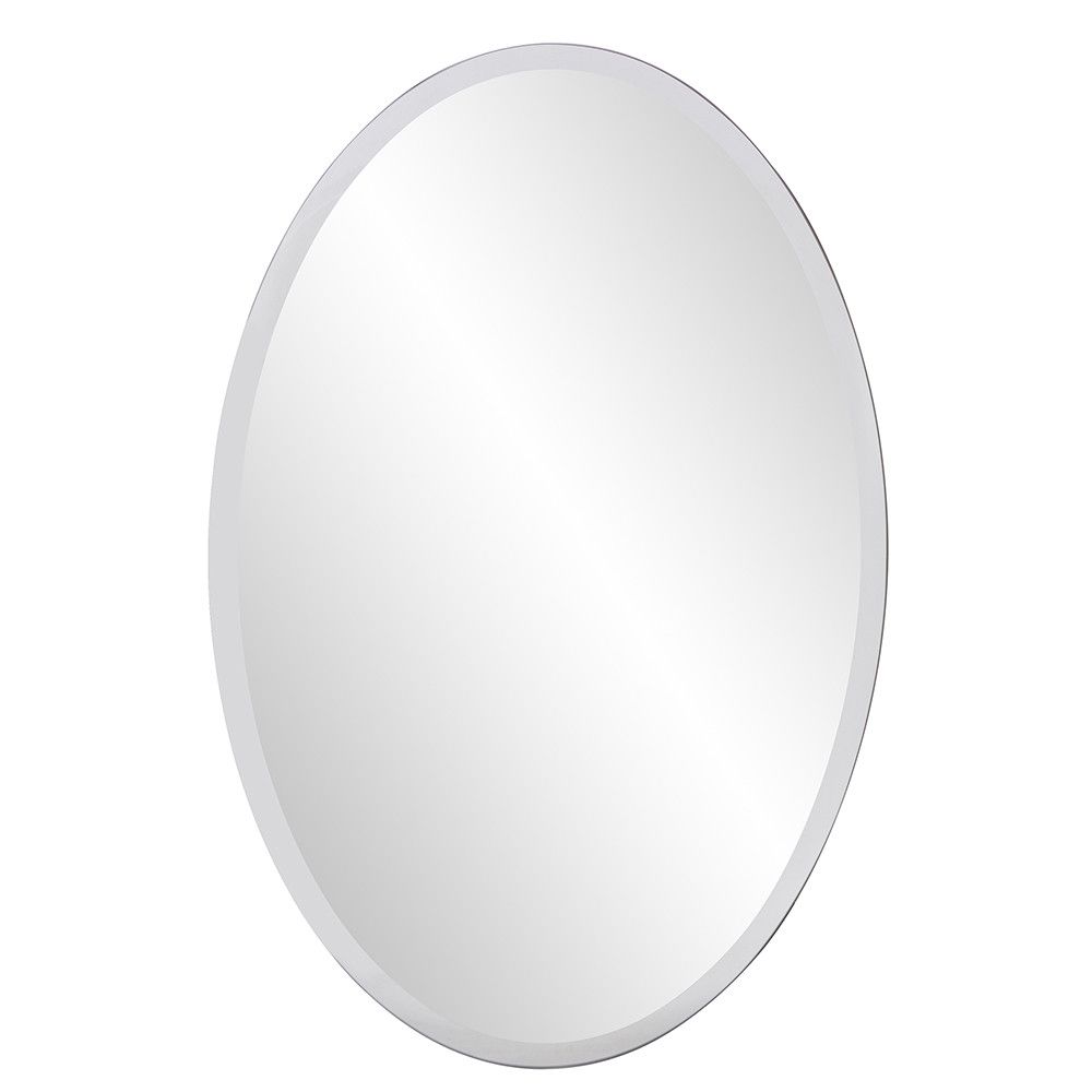 Delacora He 36002 Oval 36" X 24" Oval Beveled Frameless Contemporary For Oval Beveled Wall Mirrors (View 10 of 15)