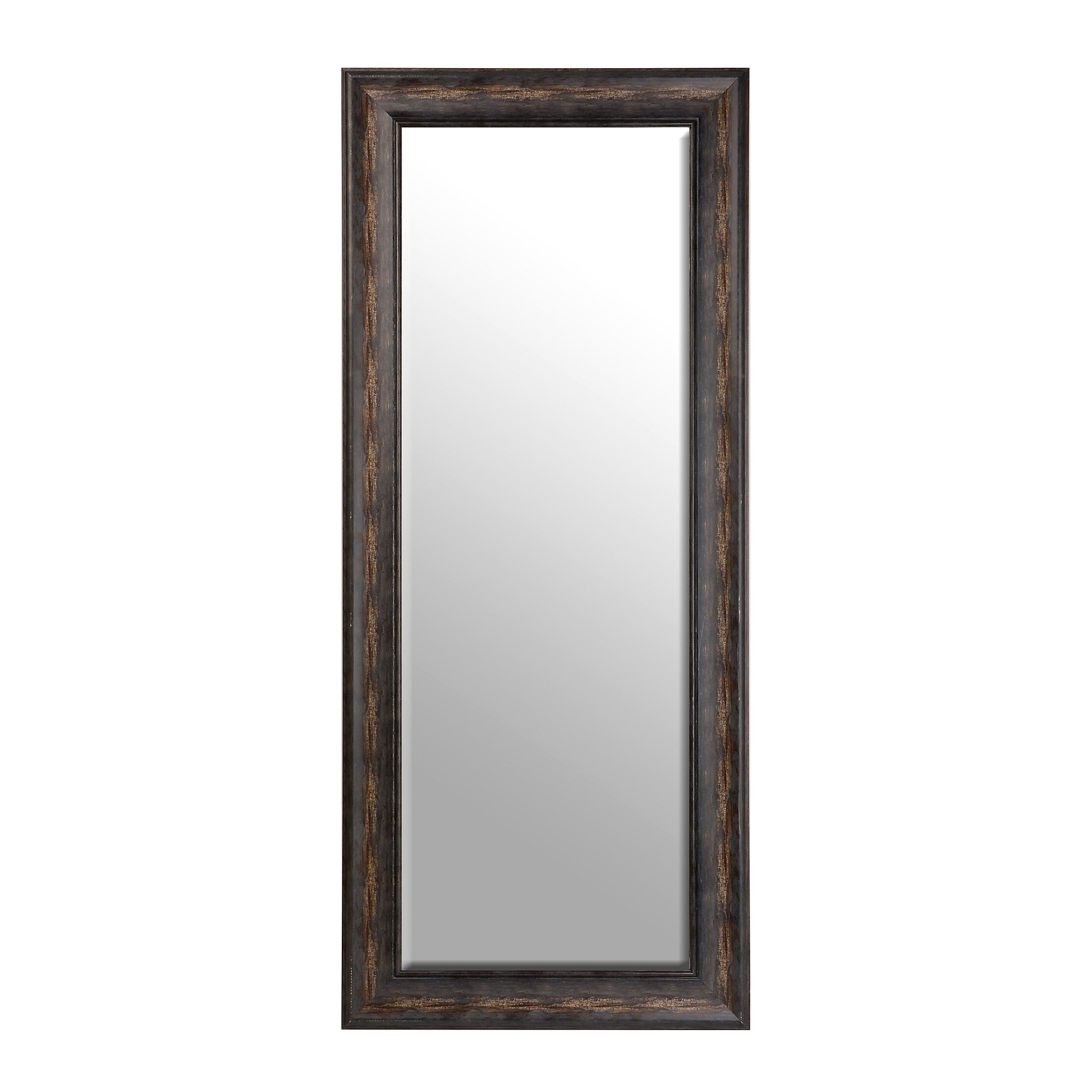 Distressed Black Framed Mirror, 33x79 In | How To Clean Mirrors Inside Distressed Dark Bronze Wall Mirrors (View 10 of 15)