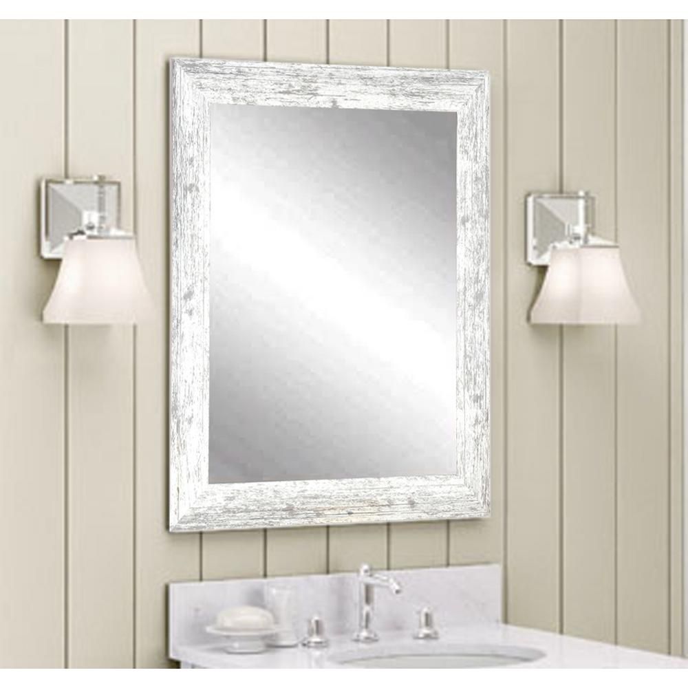 Distressed Decorative Rectangle White Wall Mirror Av32small – The Home For Rectangle Accent Mirrors (View 14 of 15)