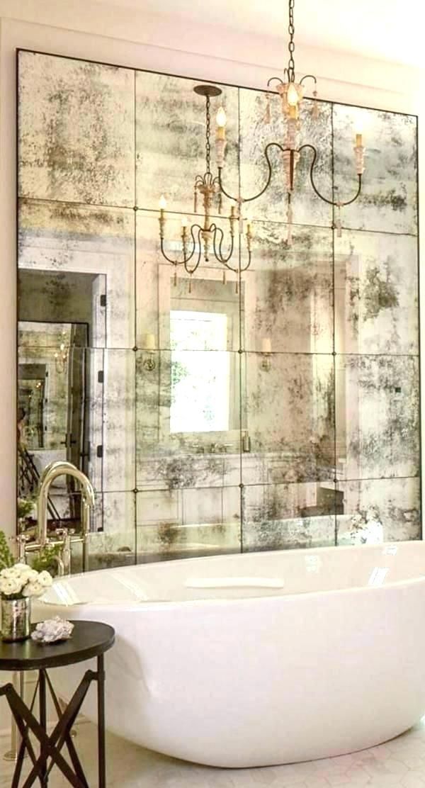 Distressed Mirror Tiles Splashback Wall | Bathroom Design, Bathroom Intended For Tiled Wall Mirrors (View 4 of 15)