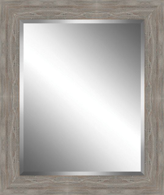 Distressed, Rustic Wood Framed Beveled Plate Glass Mirror With Regard To Rustic Wood Wall Mirrors (View 6 of 15)
