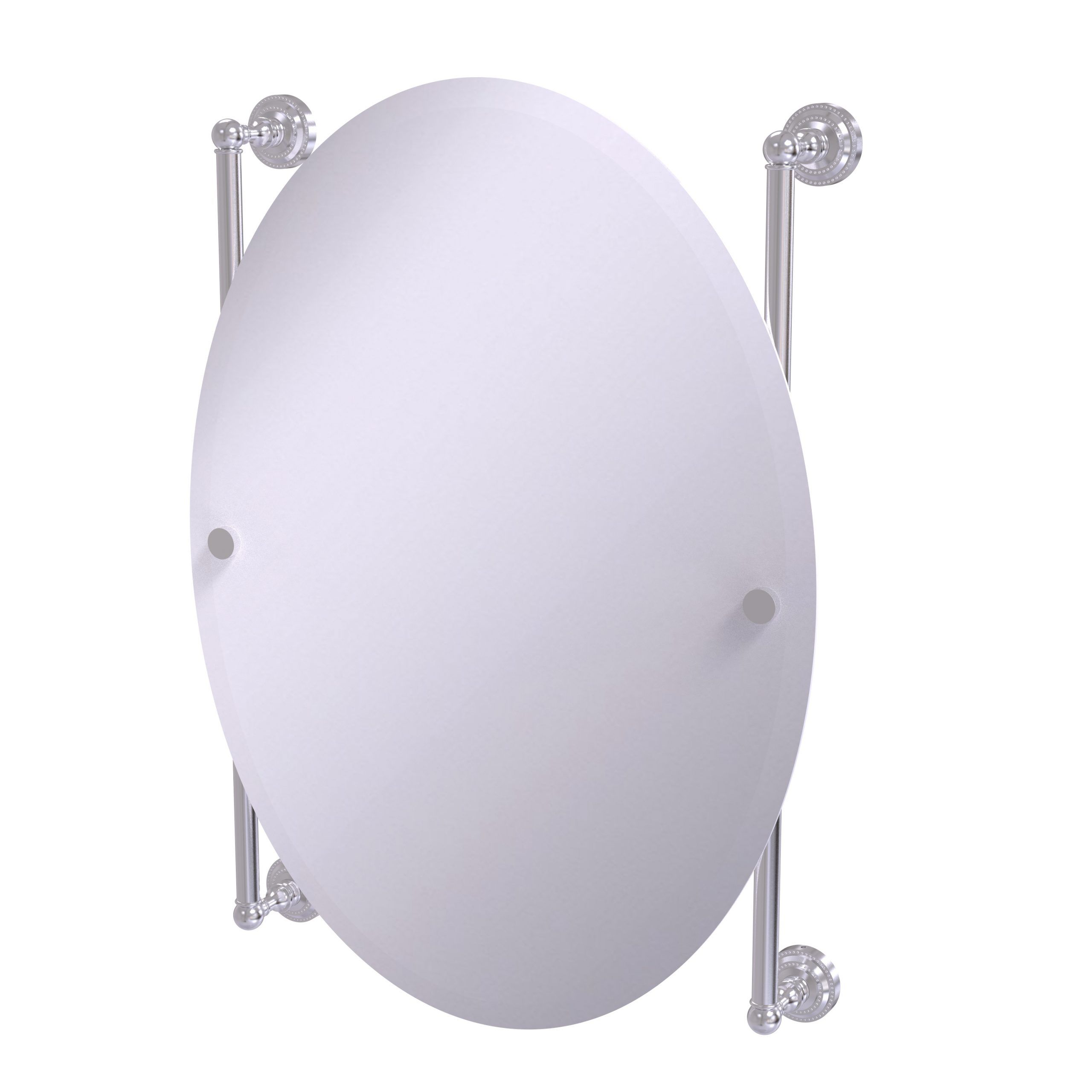 Dottingham Collection Oval Frameless Rail Mounted Mirror – Walmart Regarding Oval Frameless Led Wall Mirrors (View 9 of 15)