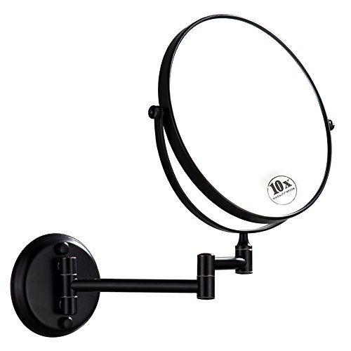 Dowry Wall Mounted Magnifying Mirror With 10x Magnification, Oil Rubbed Throughout Glass 4 Piece Wall Mirrors (View 14 of 15)