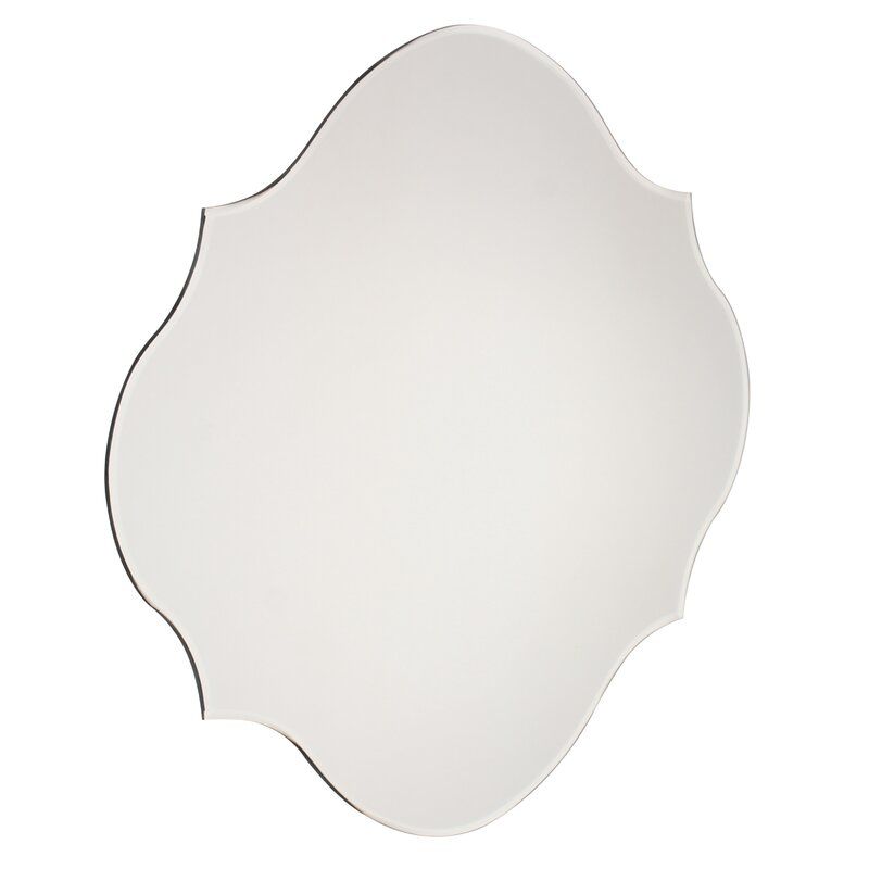 Dsov Reign Frameless Oval Scalloped Beveled Wall Mirror & Reviews | Wayfair With Regard To Polygonal Scalloped Frameless Wall Mirrors (View 8 of 15)