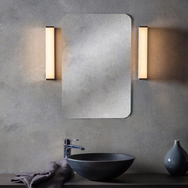 Edge 8w Led 30cm Bathroom Mirror Wall Light Chrome / Opal White Ip44 In Edge Lit Led Wall Mirrors (View 10 of 15)