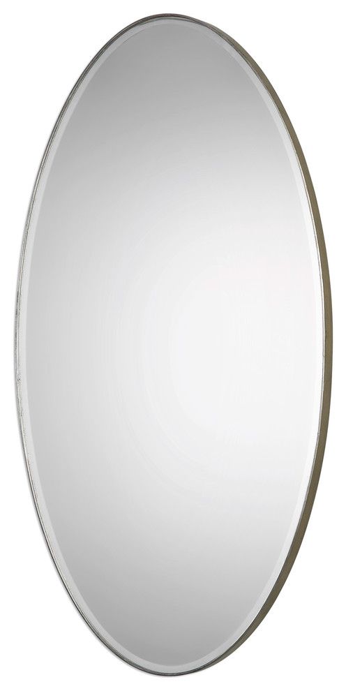 Elegant Classic 48" Tall Oval Wall Mirror, Simple Traditional Vanity Regarding Oval Frameless Led Wall Mirrors (View 12 of 15)