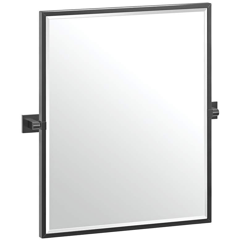 Elevate Black 23 3/4" X 25" Framed Rectangular Wall Mirror – #39w42 Regarding Matte Black Metal Rectangular Wall Mirrors (View 5 of 15)