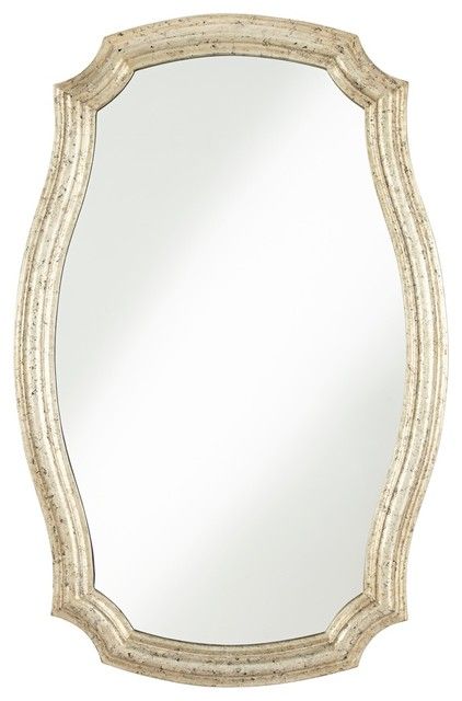Eliana Distressed Gold Scalloped 26" X 40" Oval Mirror – Traditional With Regard To Gold Scalloped Wall Mirrors (View 7 of 15)