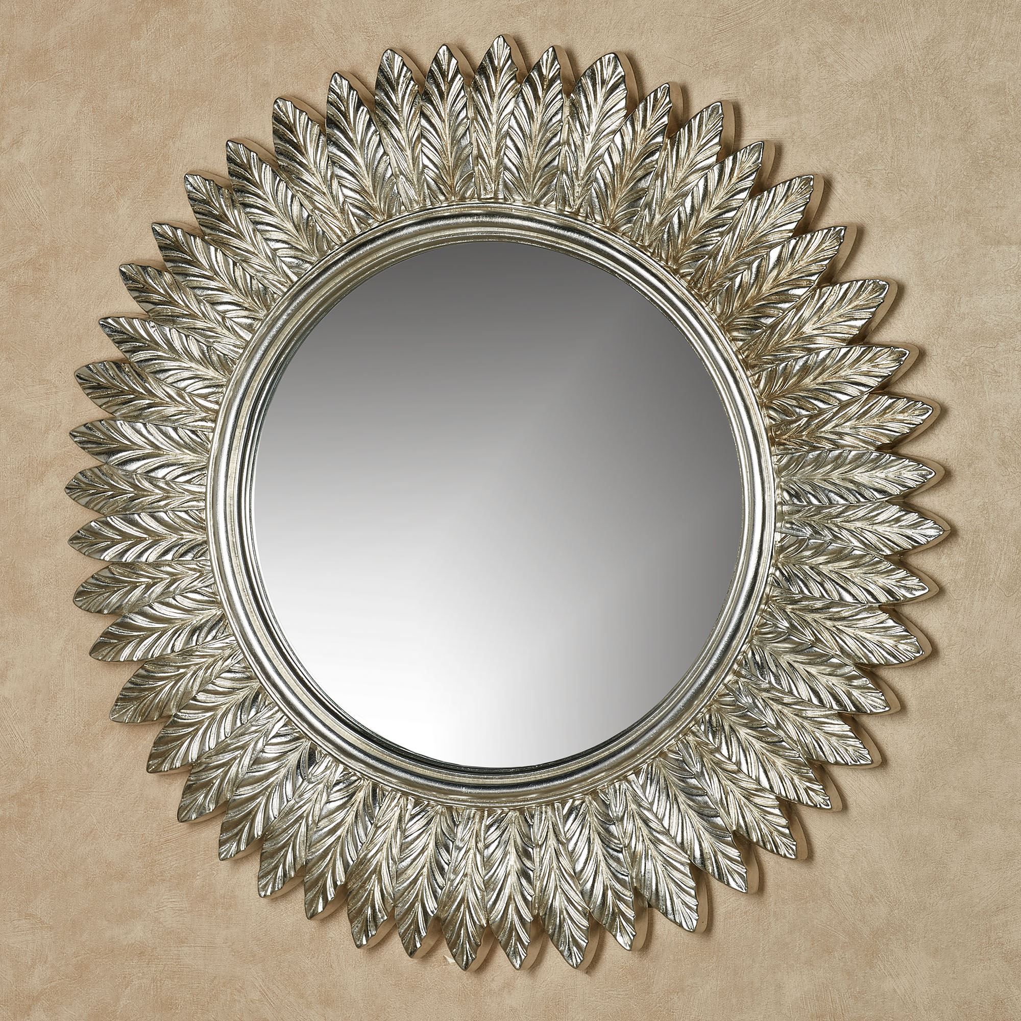 Ella Leaves Silver Gold Round Wall Mirror Within Gold Rounded Edge Mirrors (View 15 of 15)
