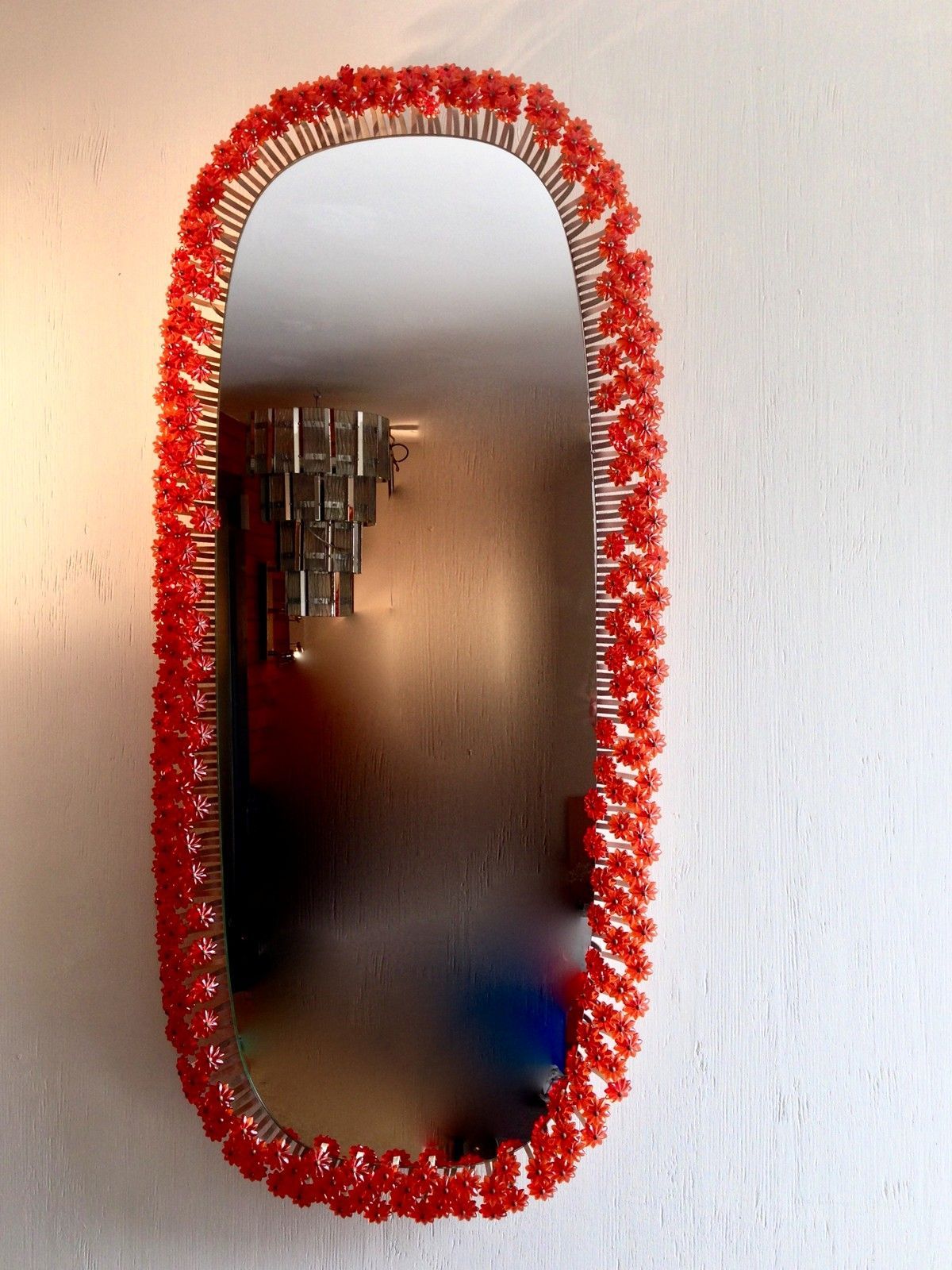 Emil Stejnar Backlit Orange Flower Mirror  (View 7 of 15)