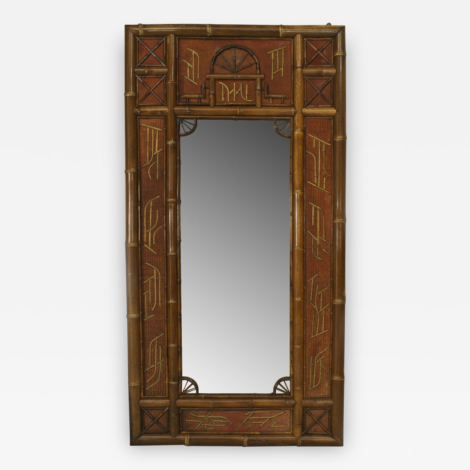 English Victorian Bamboo Large Rectangular Wall Mirror (with Images Pertaining To Rectangular Bamboo Wall Mirrors (View 2 of 15)
