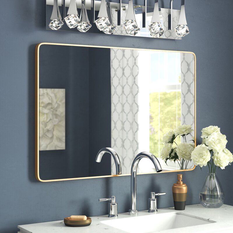 Everly Quinn Flippo Rectangular Round Corner Wall Mounted Bathroom For Rounded Edge Rectangular Wall Mirrors (View 5 of 15)
