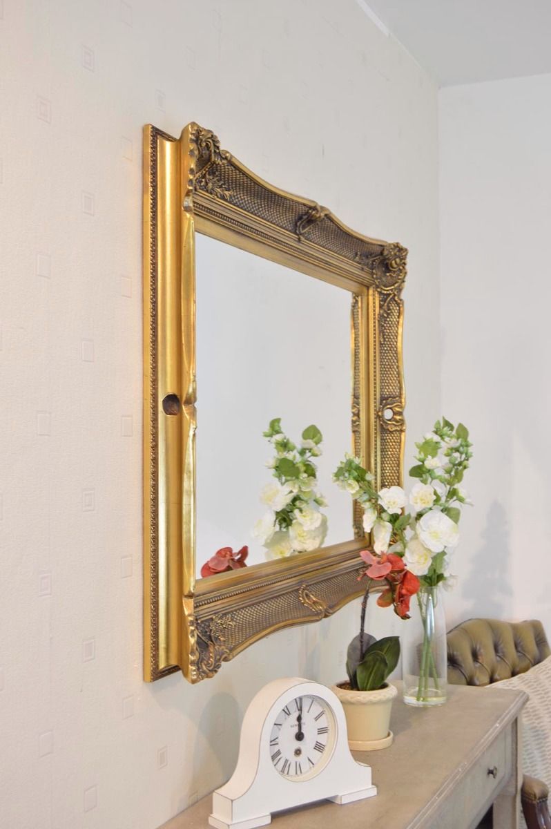 Extra Large Antique Style Gold Ornate Wood Wall Mirror 4ft X 3ft For Gold Metal Framed Wall Mirrors (View 4 of 15)