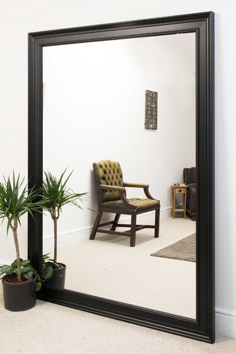 Extra Large Black Modern Big Leaner Wall Mirror Wooden Uk Made With Square Oversized Wall Mirrors (View 15 of 15)