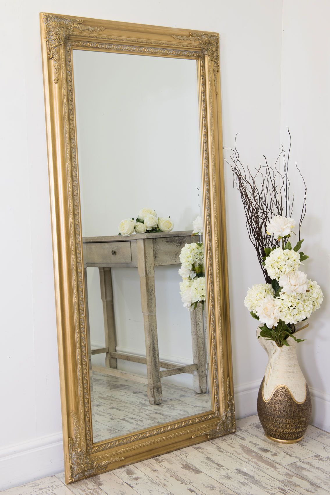 Extra Large Gold Antique Style Wall Mirror Wood 5ft10 X 2ft10 178cm X Throughout Oversized Wall Mirrors (View 5 of 15)