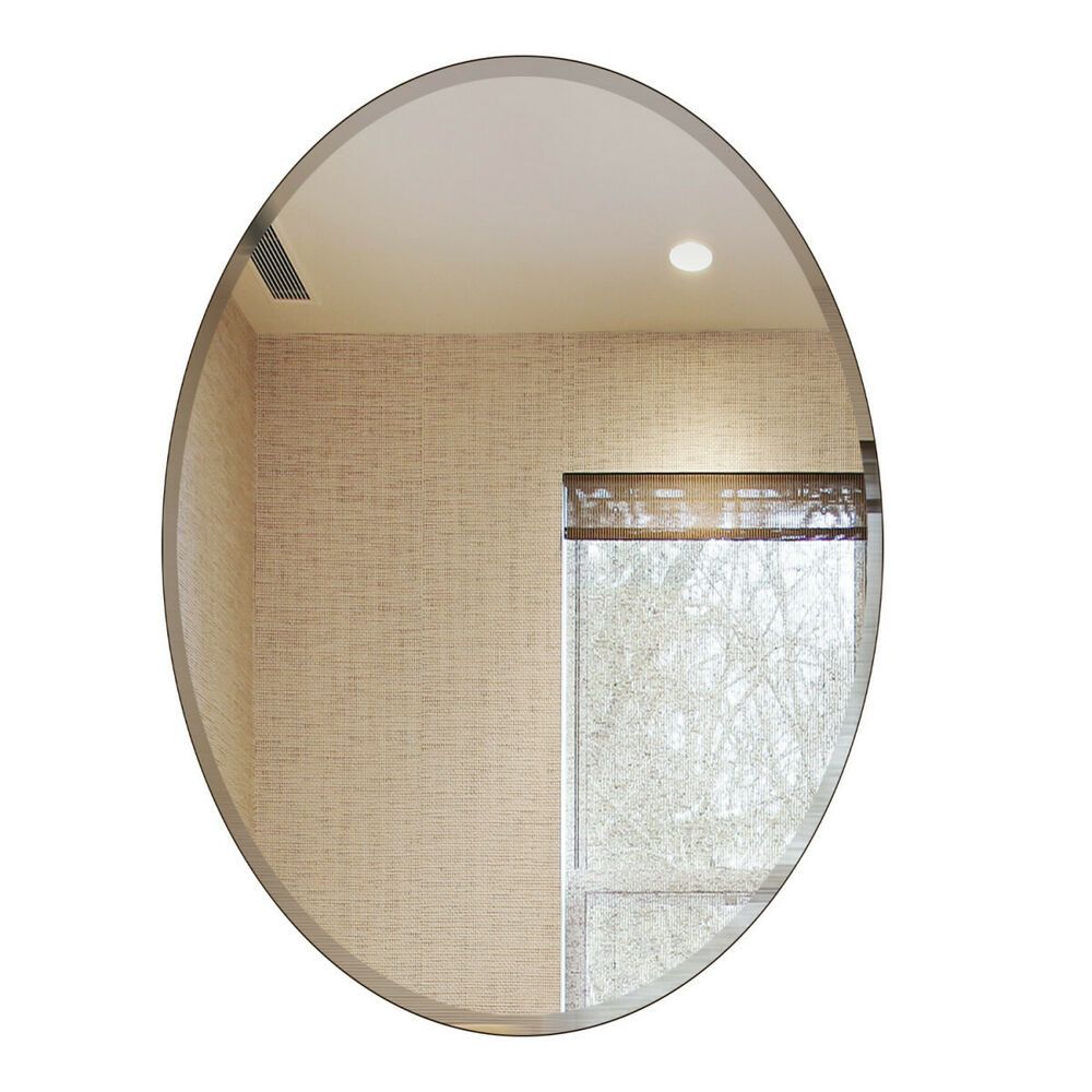 Fab Glass And Mirror Oval Beveled Polish Frameless Wall Mirror With Within Frameless Beveled Wall Mirrors (View 10 of 15)