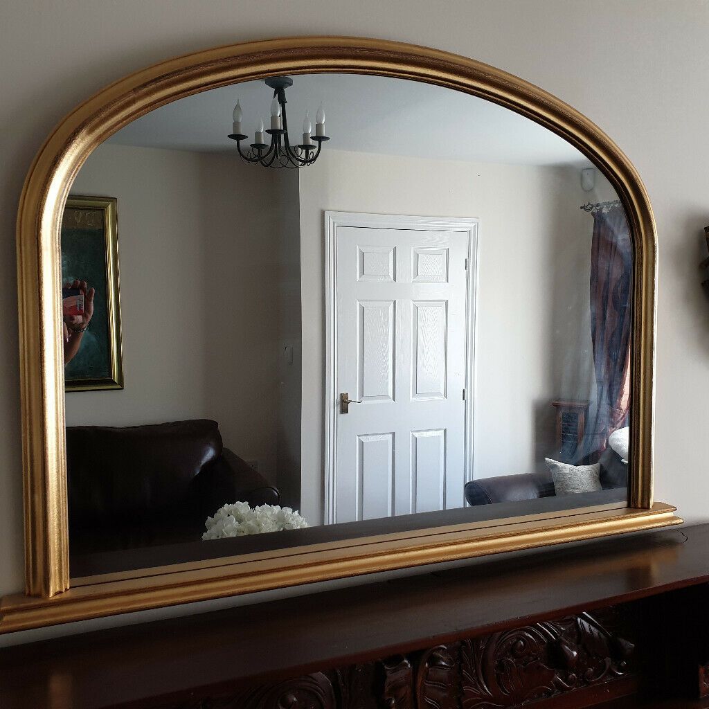 Fabulous Large Decorative Gold Framed Arch Top Over Mantle Mirror | In For Arch Top Vertical Wall Mirrors (Photo 10 of 15)
