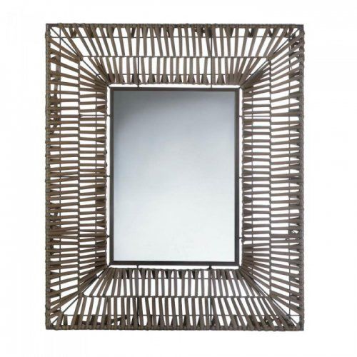 Faux Rattan Rectangular Wall Mirror 10017893 Intended For Rectangular Bamboo Wall Mirrors (View 13 of 15)