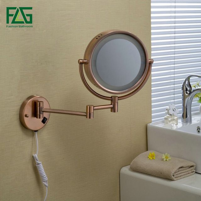 Flg Bathroom Cosmetic Mirror Rose Gold Led Light Makeup Mirrors  (View 7 of 15)