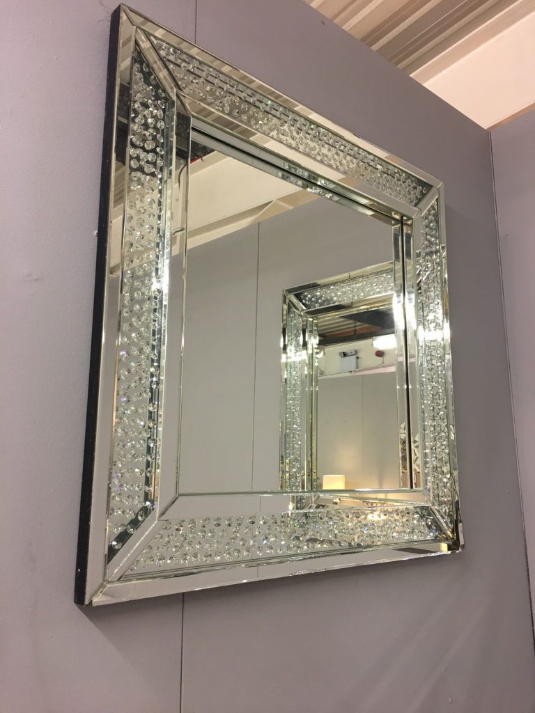 Floating Crystal Square Wall Mirror | Picture Perfect Home | Mirror Regarding Nickel Floating Wall Mirrors (View 15 of 15)
