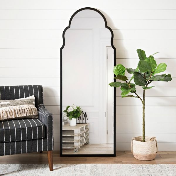 Floor Mirror In Bedroom Maria Metal Black Arch Full Length Mirror From For Black Metal Arch Wall Mirrors (View 5 of 15)
