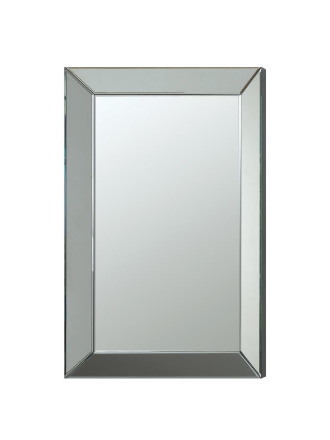 Floor Model Rectangular Beveled Wall Mirror Silver Va Stores In Silver Beveled Wall Mirrors (View 9 of 15)