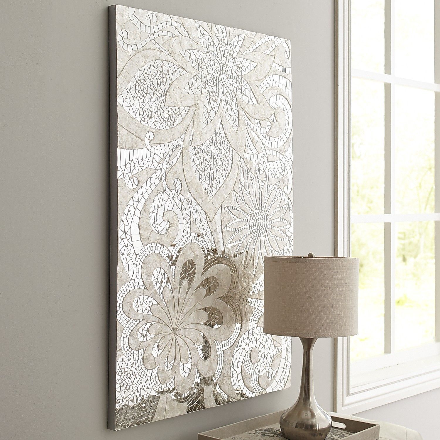Floral Capiz Wall Panel | Decor, Wall Paneling, Pier One Wall Art Inside Shell Mosaic Wall Mirrors (View 9 of 15)
