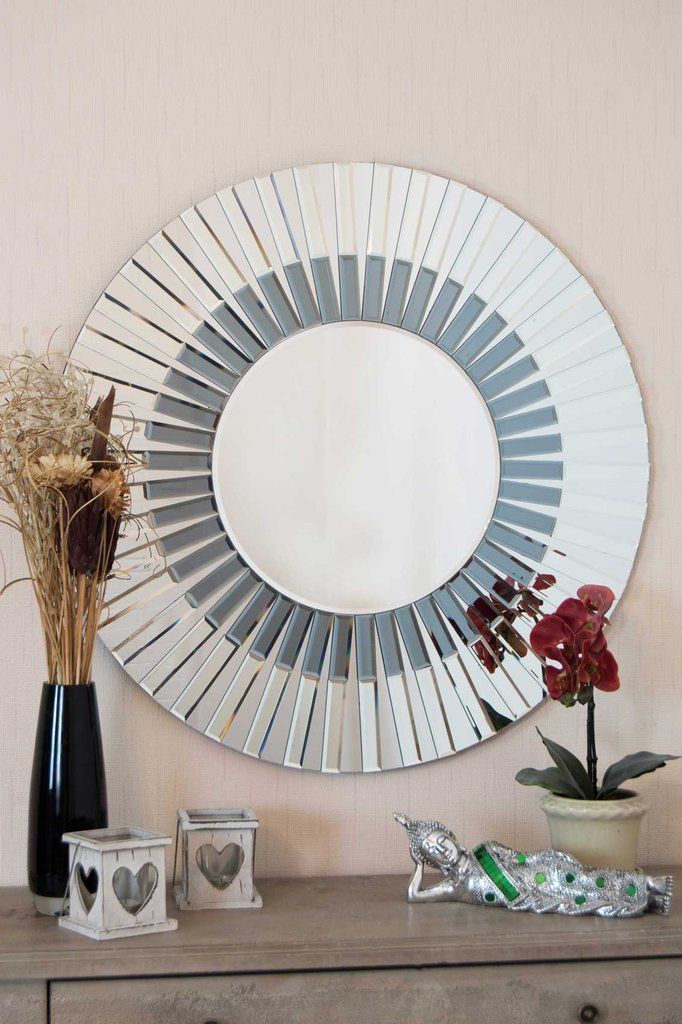 Frameless Mirror (80cm X 80cm) | Blue Wall Mirrors, Mirror Wall, Round Regarding Blue Wall Mirrors (View 2 of 15)