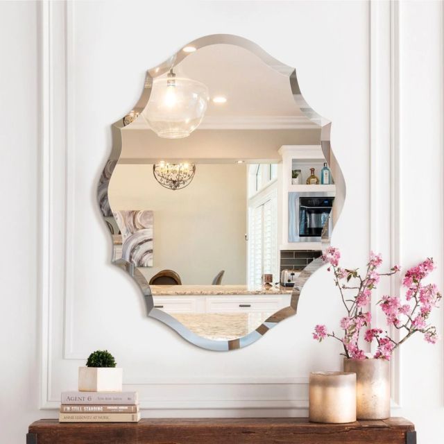 Frameless Oval Beveled Venetian Wall Mirror Bathroom For Sale Online | Ebay With Regard To Reign Frameless Oval Scalloped Beveled Wall Mirrors (View 3 of 15)