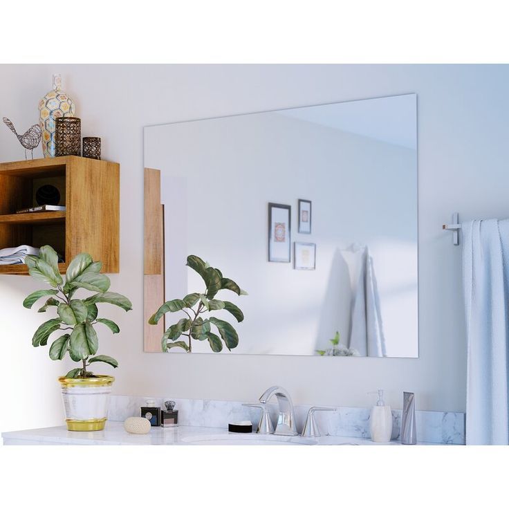 Frameless Polished Edge Accent Mirror | Contemporary Bathroom Vanity Throughout Loftis Modern &amp; Contemporary Accent Wall Mirrors (View 13 of 15)