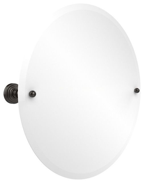 Frameless Round Tilt Mirror With Beveled Edge – Traditional – Bathroom With Regard To Round Frameless Beveled Mirrors (View 2 of 15)