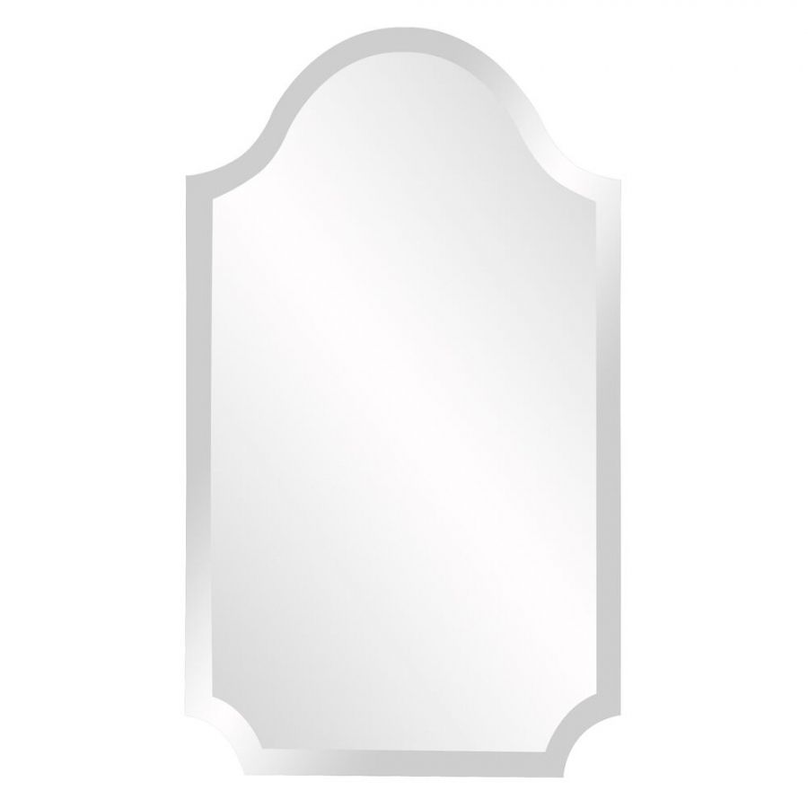 Frameless Scalloped Wall Mirror With Bevel 16 X 27 Inch | On Sale With Frameless Round Beveled Wall Mirrors (View 8 of 15)