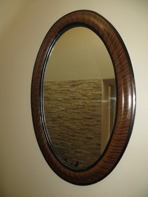 Frames & Mirrors – Antique Oval Tiger Striped Wood Framed Mirror Was Pertaining To Wooden Oval Wall Mirrors (View 9 of 15)