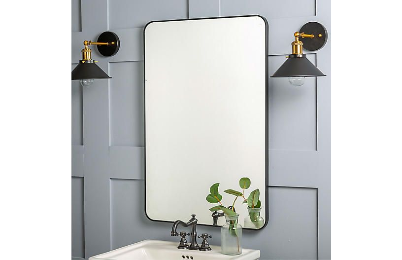 Franco Wall Mirror, Matte Black – Wall Mirrors – Mirrors – Art Within Matte Black Arch Top Mirrors (View 13 of 15)