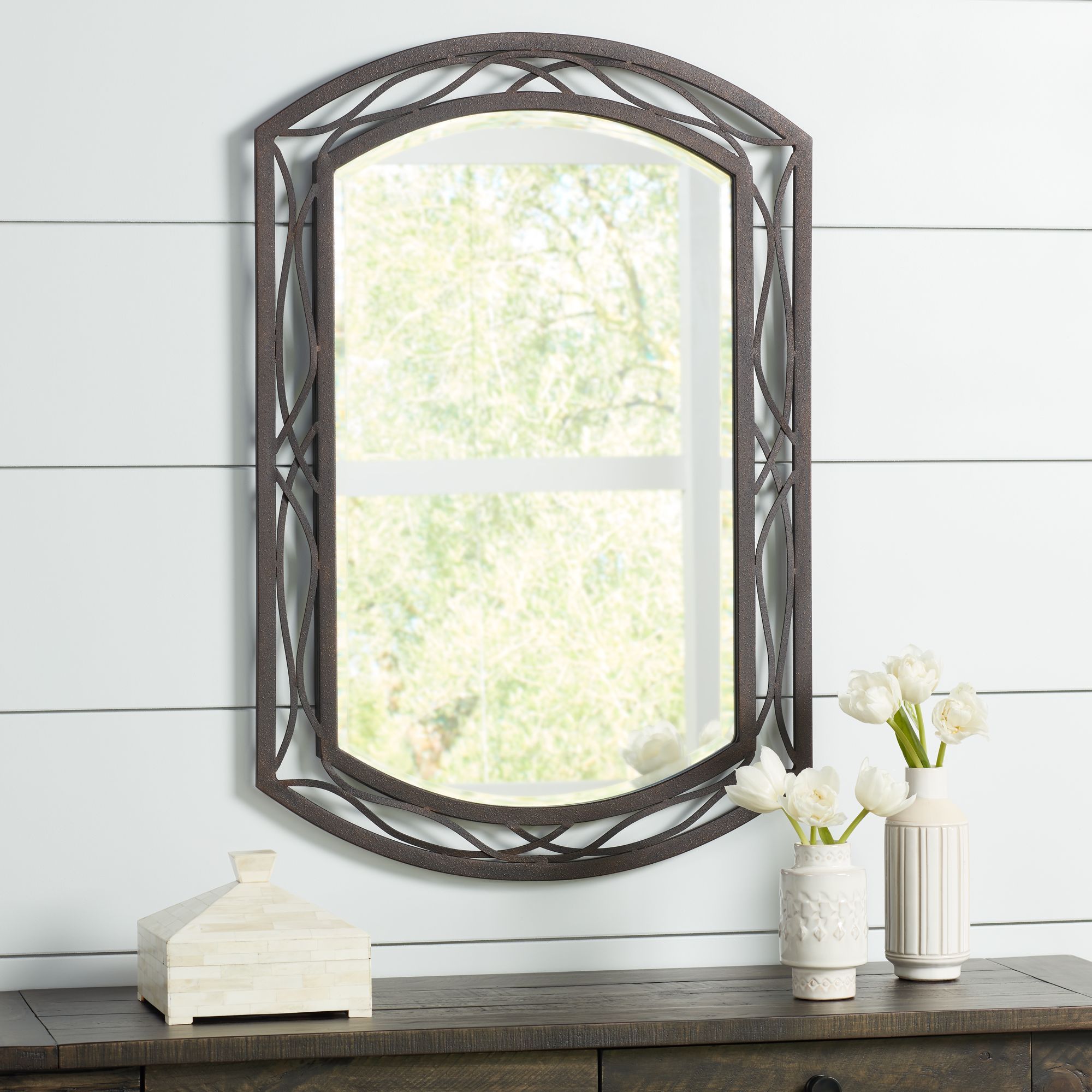 Franklin Iron Works Woven Bronze 24" X 35 1/2" Metal Wall Mirror With Regard To Silver And Bronze Wall Mirrors (Photo 6 of 15)