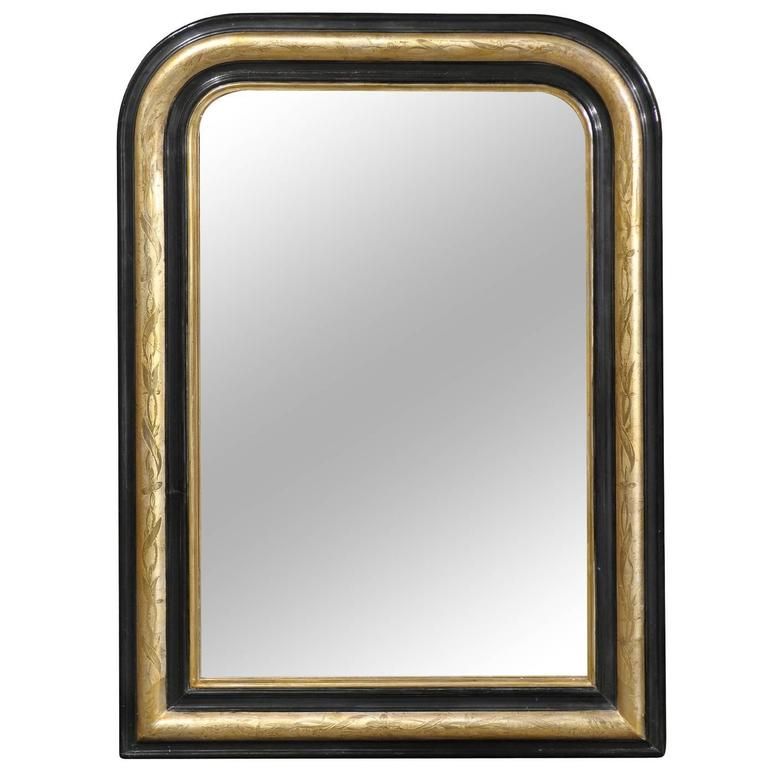 French Black And Gold Mirror At 1stdibs With Dark Gold Rectangular Wall Mirrors (View 10 of 15)