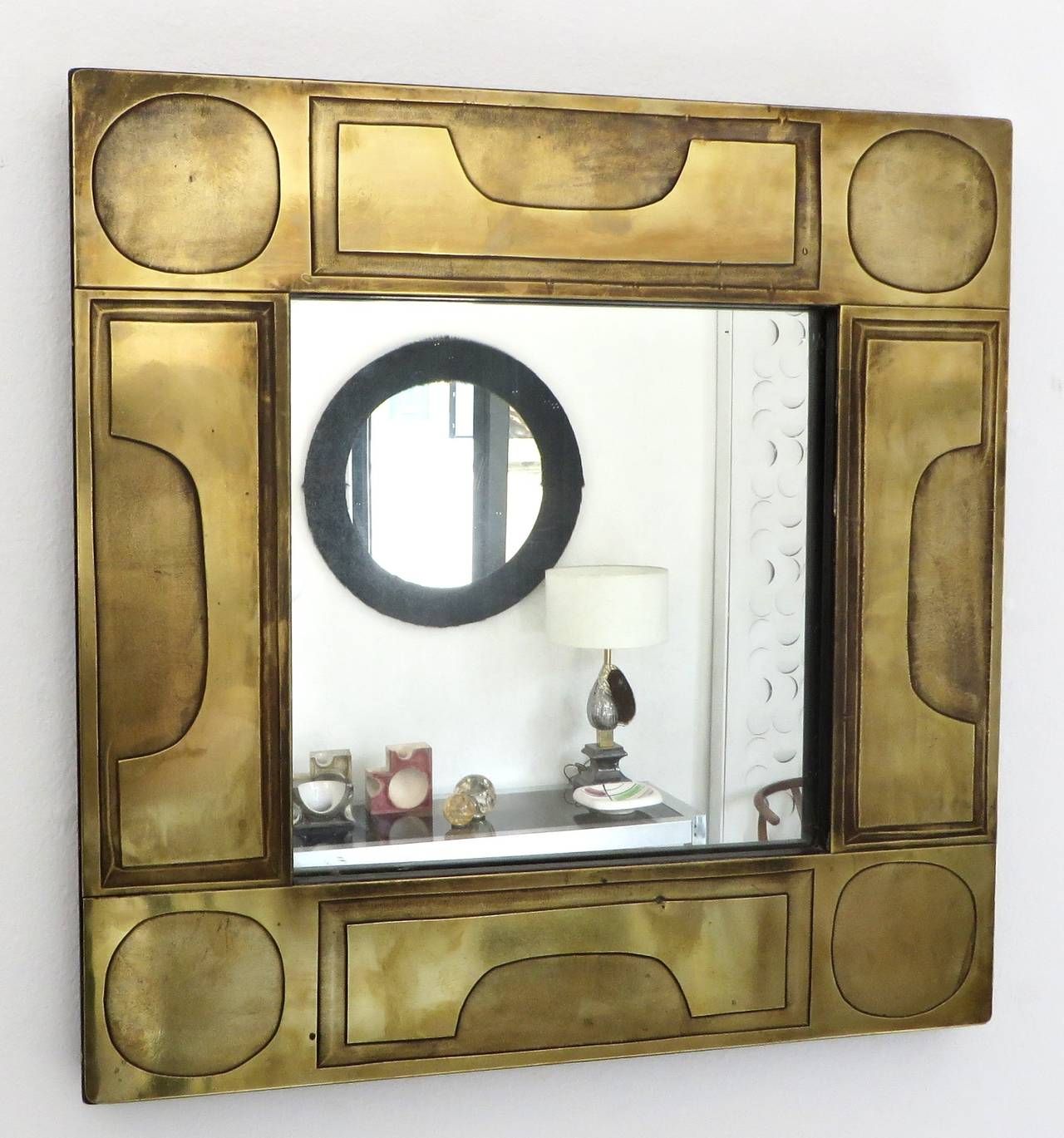 French Brass Etched Mosaic Mirrorj (View 14 of 15)