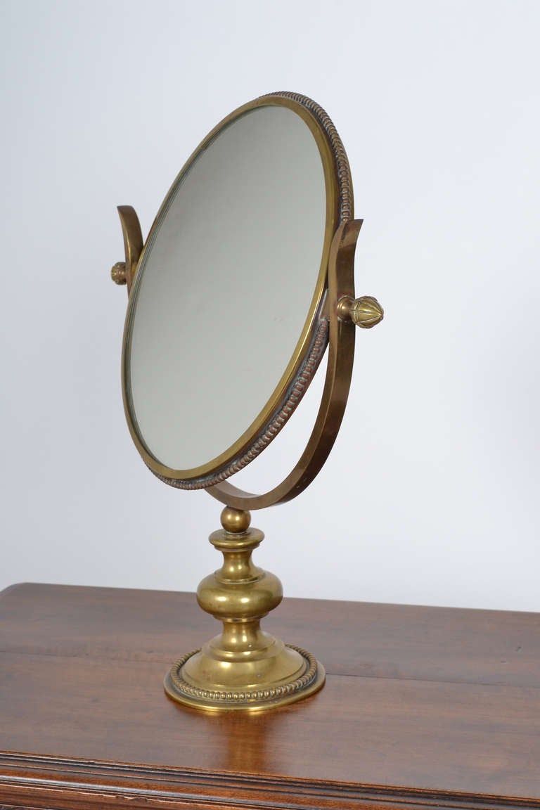 French Brass Neoclassical Table Mirror At 1stdibs For Antique Brass Standing Mirrors (Photo 4 of 15)