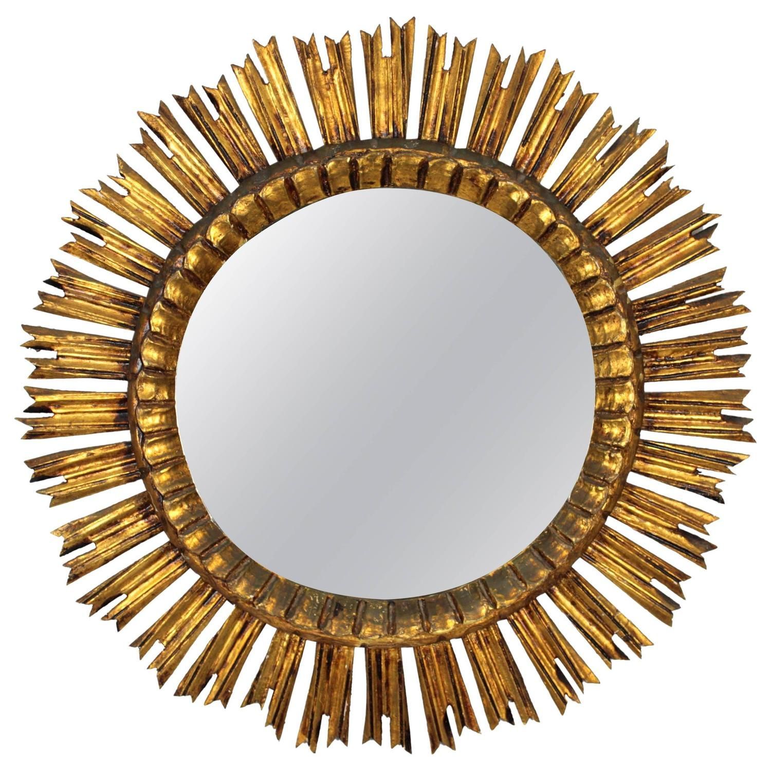 French Carved Giltwood Sunburst Mirror, 1930s | 1stdibs | Sunburst For Brylee Traditional Sunburst Mirrors (Photo 2 of 15)