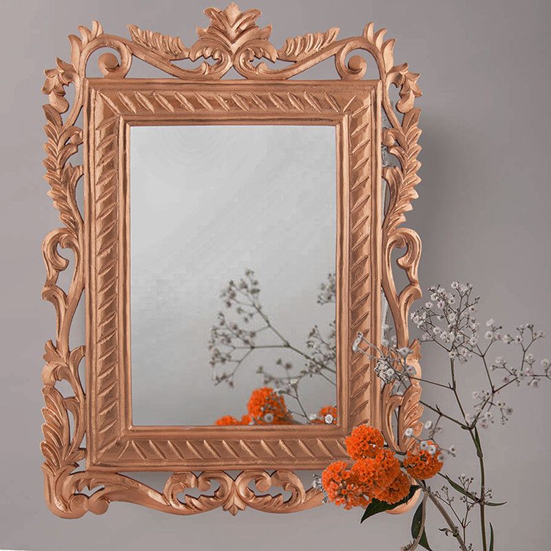 French Carved Royal Vintage Decorative Wooden Wall Mirror, Antique Inside Booth Reclaimed Wall Mirrors Accent (View 14 of 15)
