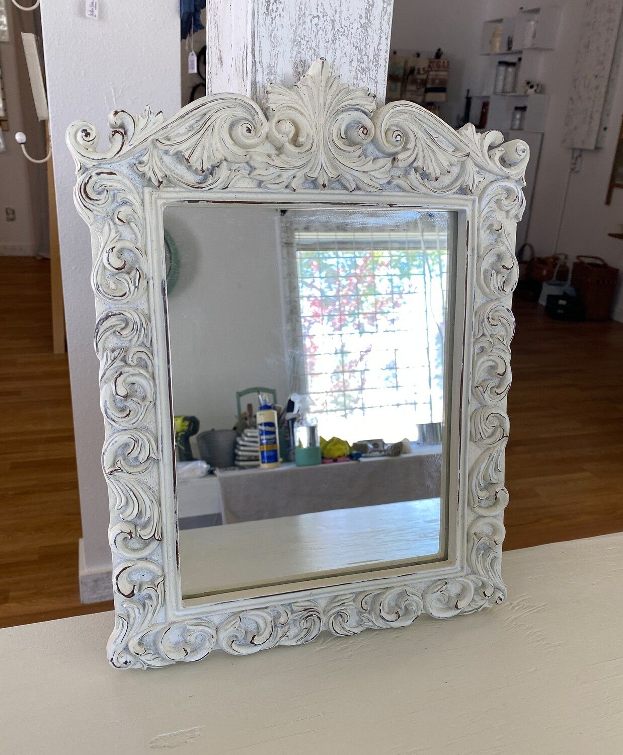 French Country Design White Wall Mirror With White Wall Mirrors (View 10 of 15)