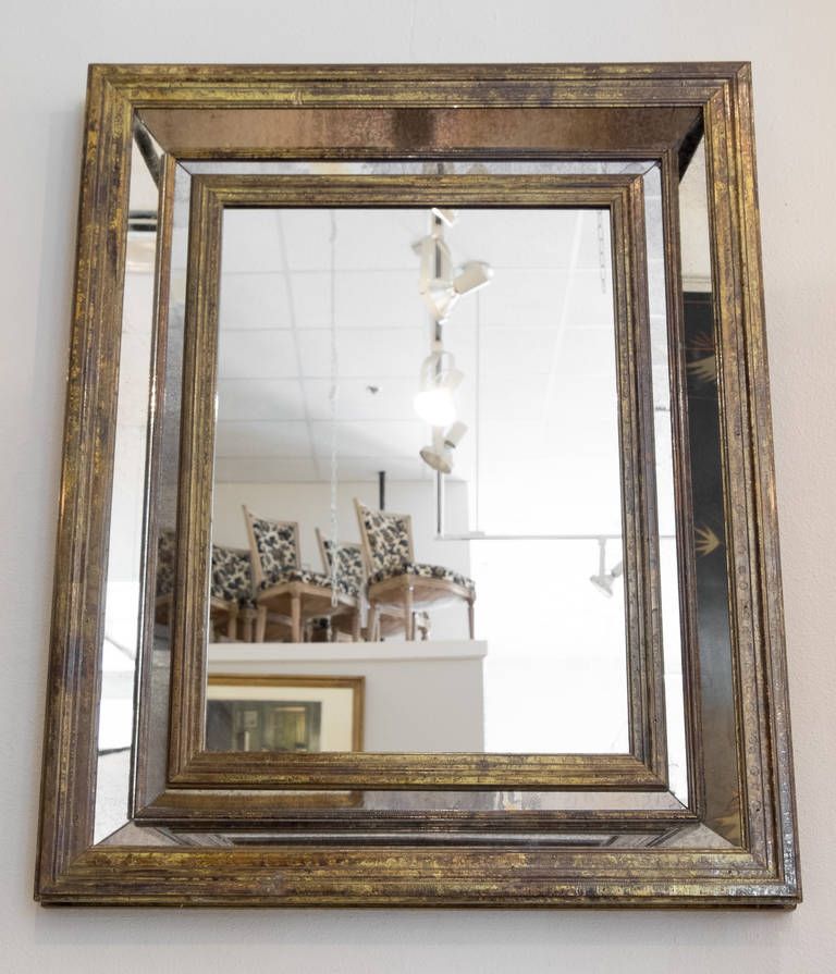 French Vintage Brass Framed Mirror At 1stdibs With Regard To Antique Brass Wall Mirrors (View 9 of 15)