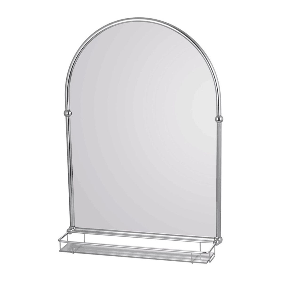 Frontline Holborn Traditional Arched Bathroom Mirror With Shelf Regarding Waved Arch Tall Traditional Wall Mirrors (View 4 of 15)