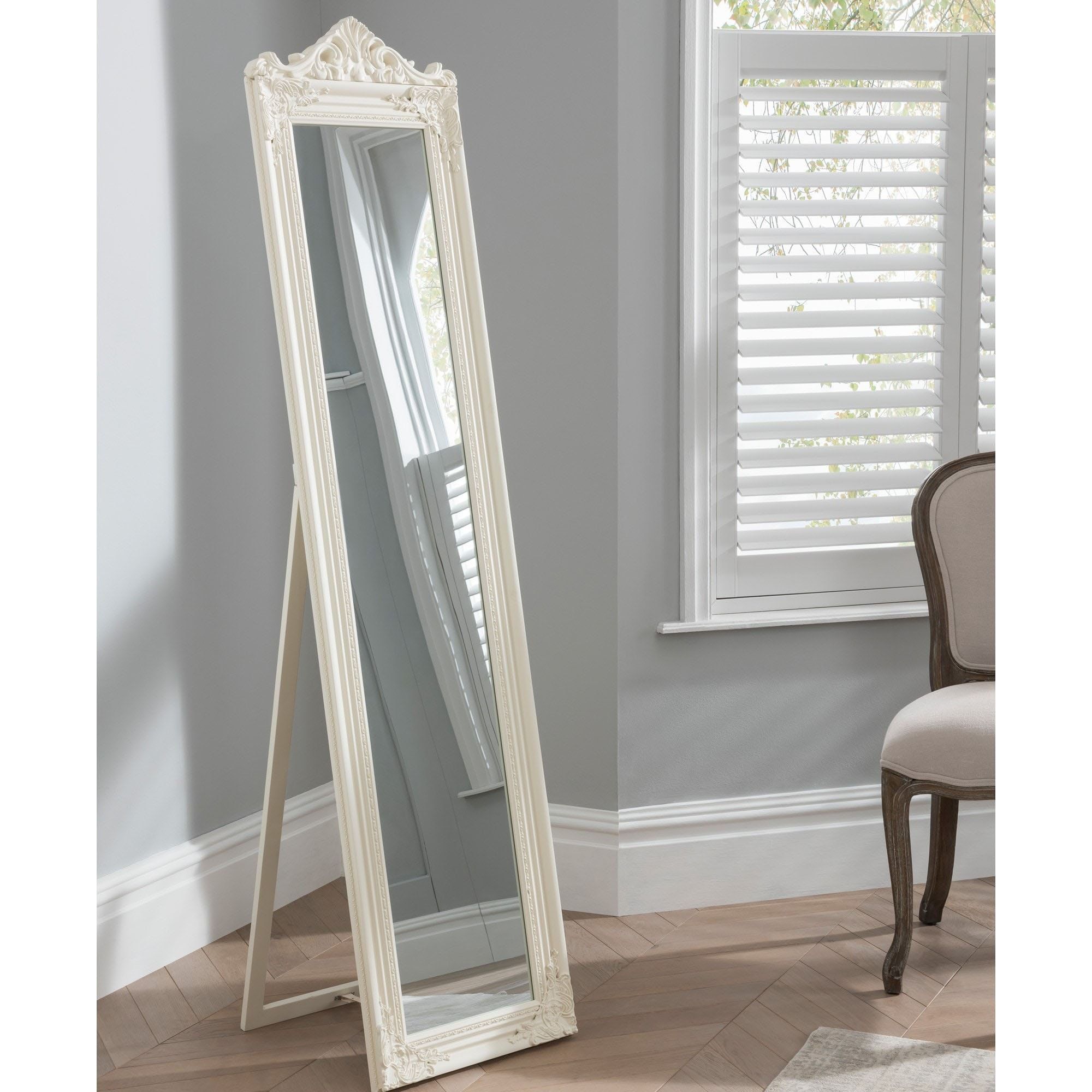 Full Length Mirror In Cream The Elizabeth Floor Standing Mirror For Mahogany Full Length Mirrors (View 12 of 15)