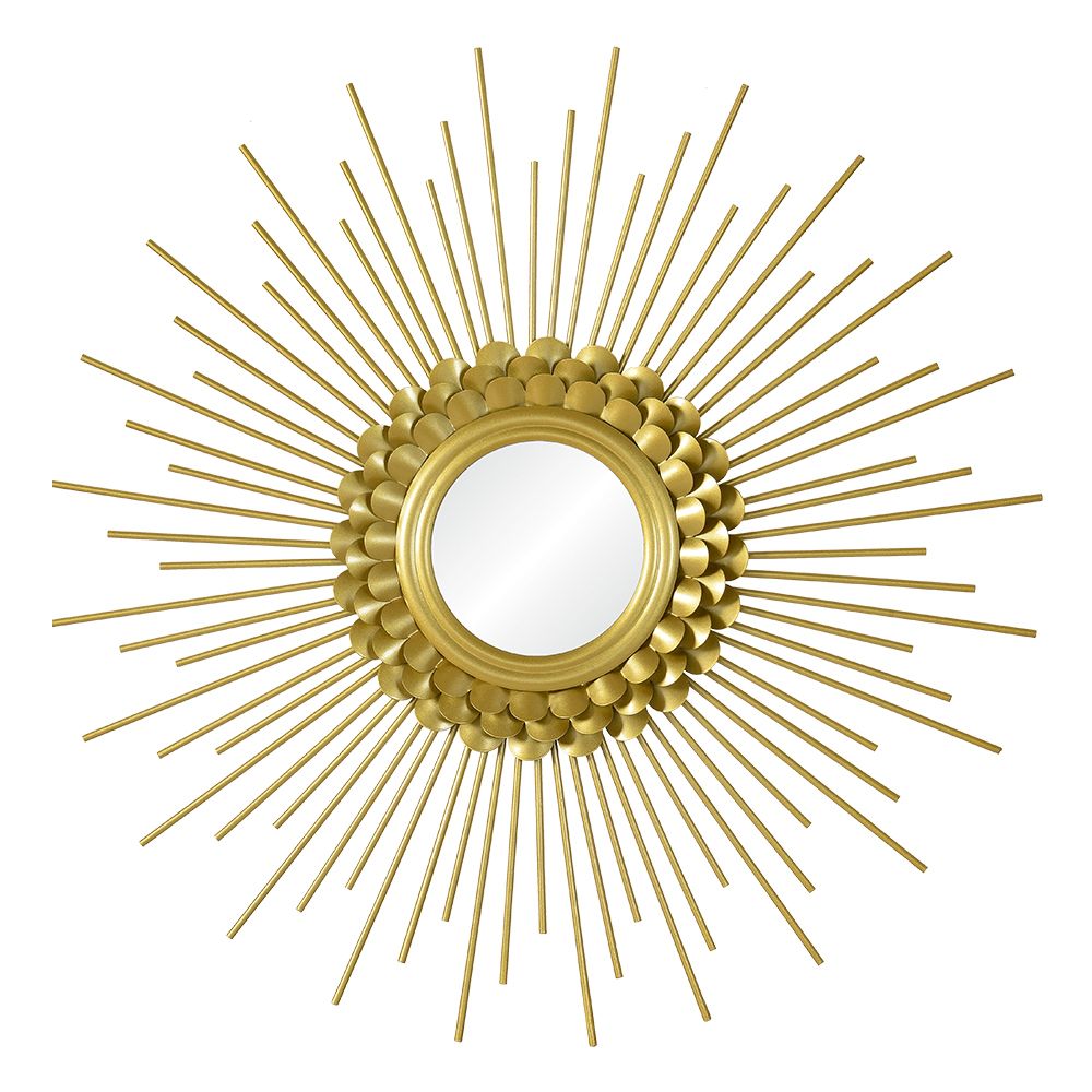 Furniture Modern Round Sun  Flower Shaped Mounted Wall Decorative Within Sun Shaped Wall Mirrors (View 6 of 15)