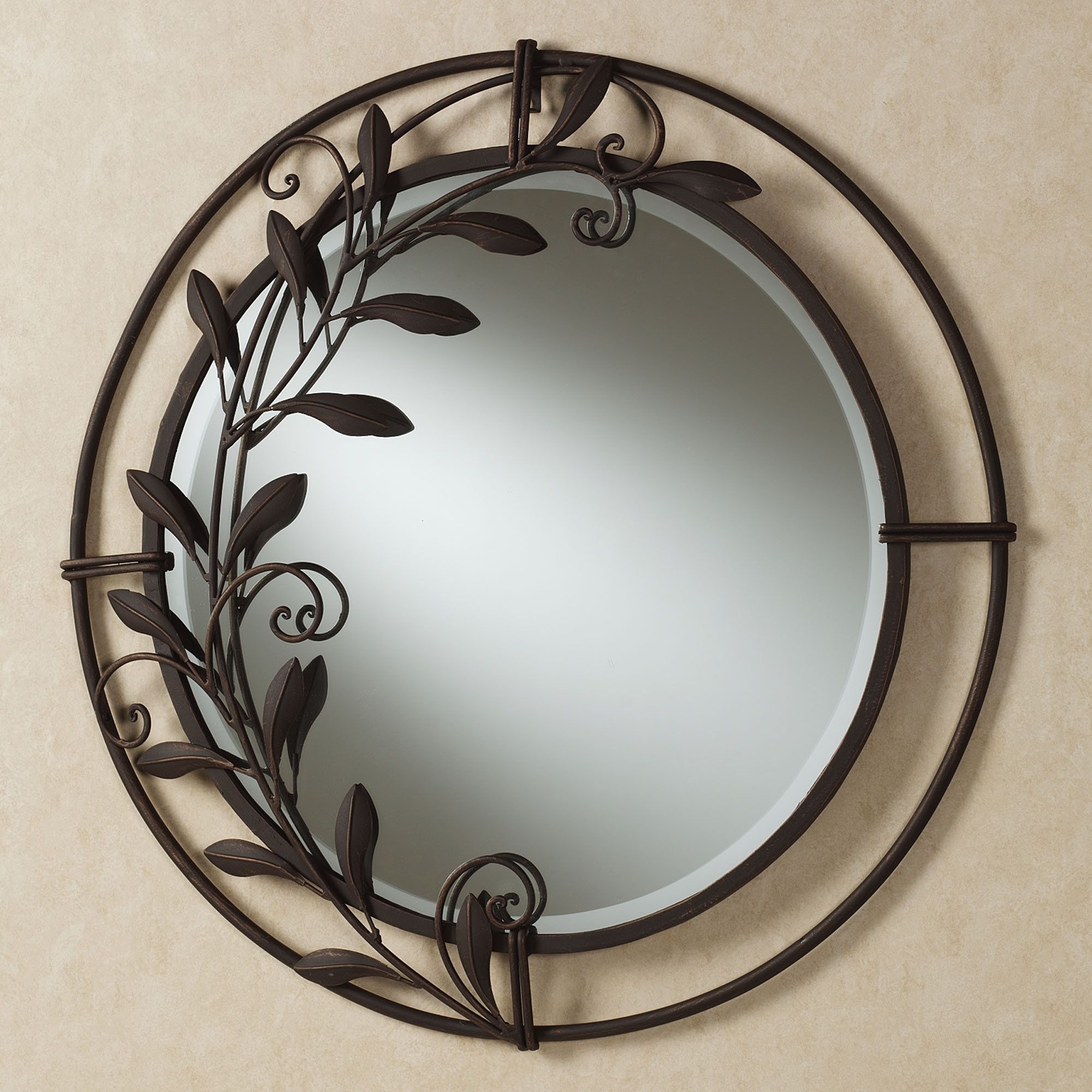 Galeazzo Antique Bronze Round Metal Wall Mirror • Bathroom Mirrors And In Antique Brass Wall Mirrors (View 3 of 15)