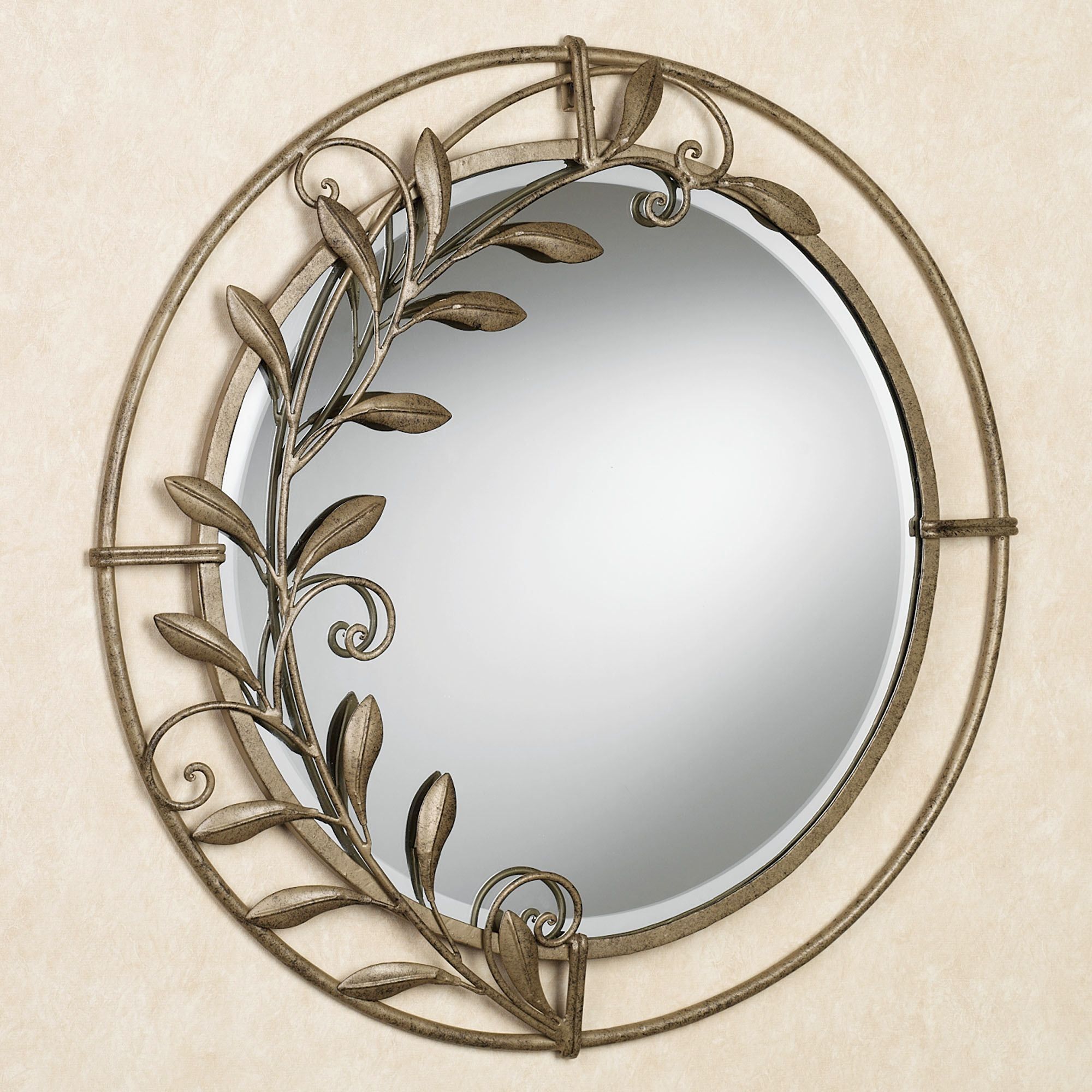 Galeazzo Antique Gold Round Metal Wall Mirror With Antiqued Glass Wall Mirrors (View 13 of 15)