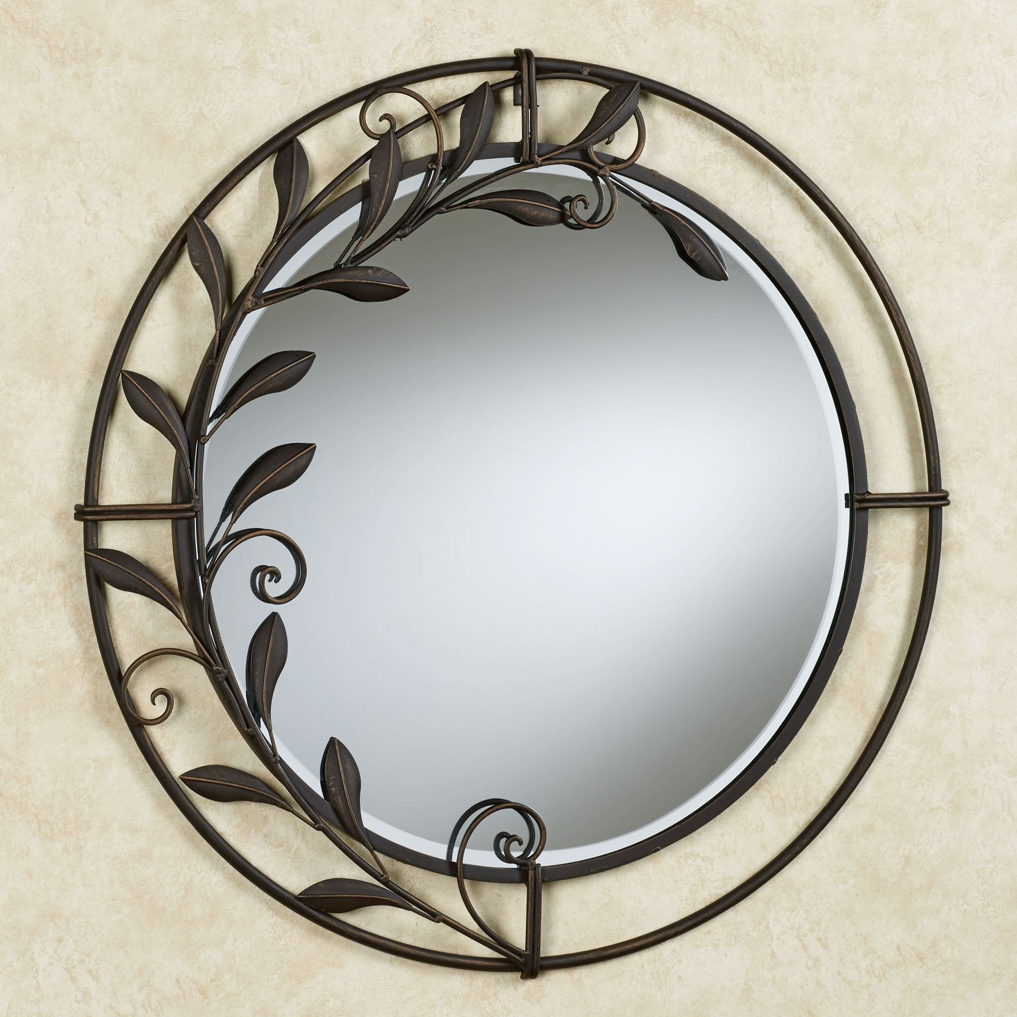 Galeazzo Round Mirror Antique Bronze For Woven Bronze Metal Wall Mirrors (View 5 of 15)